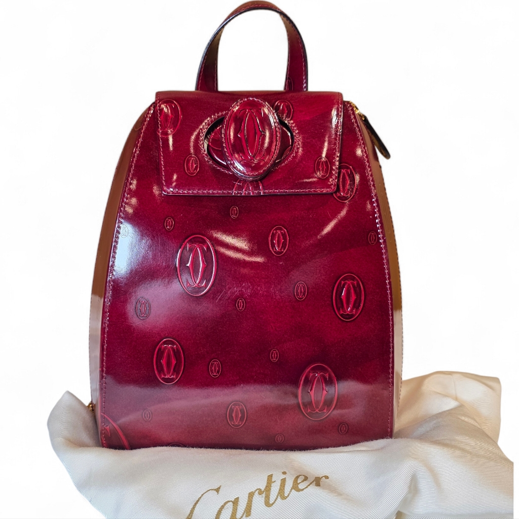 Cartier Backpack Birthday Collection Burgundy Leather Mini Bag